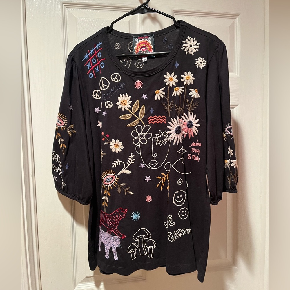Johnny Was Soho Puff Sleeve Tee